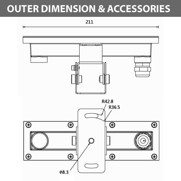 LED Underwater Spot Light - B5TL0657 - Diamension