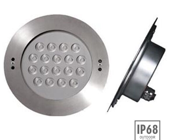 Waterproof outdoor lights for wall recessed applications, high wattage LED poollights, under water feature lights and pool projects