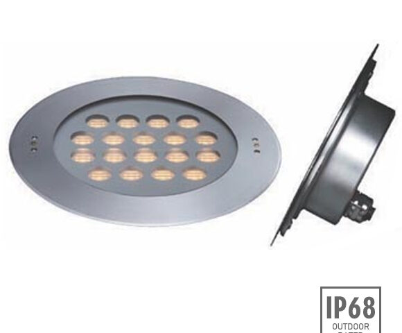 Underwater LED lights for high-end water light shows. RGB color option with Triac/PWM dimming for waterpark lighting projects