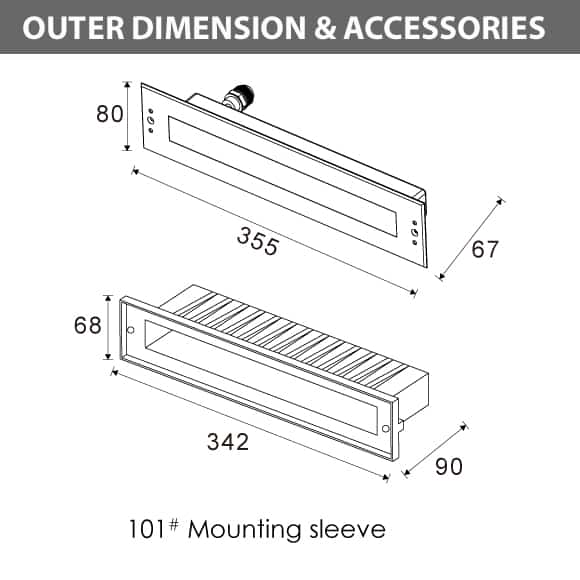 Recessed LED Swimming Pool Light - C4QA0658 Diamension