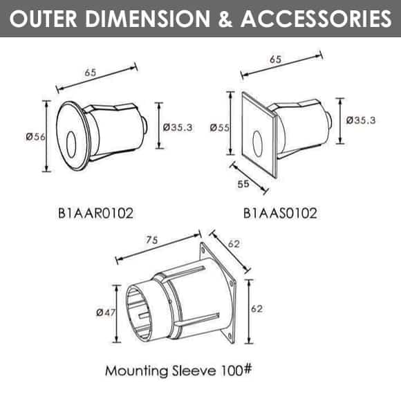 LED Wall Light - B1AAR0102 - B1AAS0102 - Dia