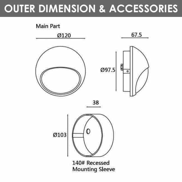 LED Wall Light - D1AK1833 - Dia