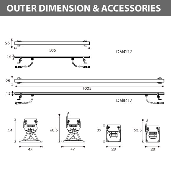 LED Wall Washer - D6I4217-D6I8417Diamension