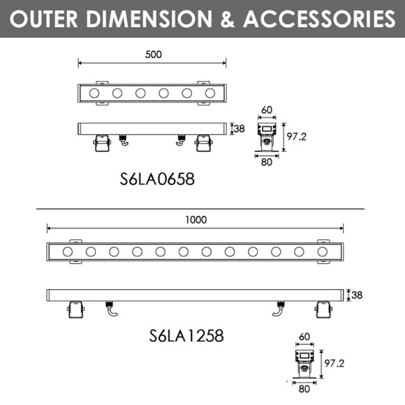 LED Wall Washer S6LA0658-S6LA1258 Dia