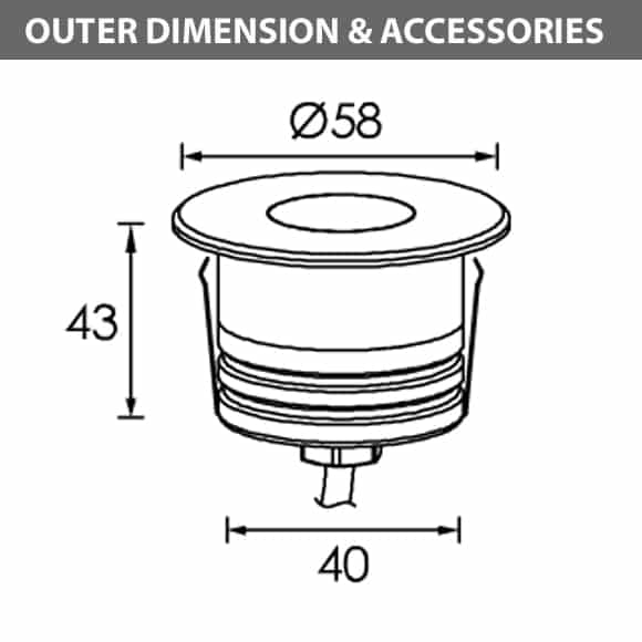 Recessed Wooden Floor Light - C2XAR0154 - Diamension