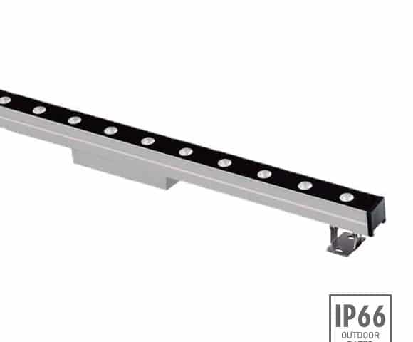 Exterior linear wall washer for hotel facade architecture, modern light fittings, bridge landscape lighting and wall grazing