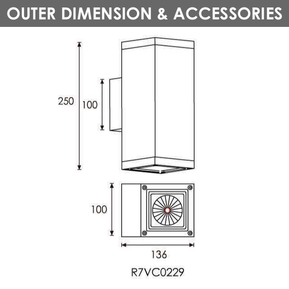 Outdoor Wall Light - R7VC0229 - Dia