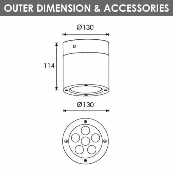 Outdoor Wall Light - R8CJ0127 - Diamension