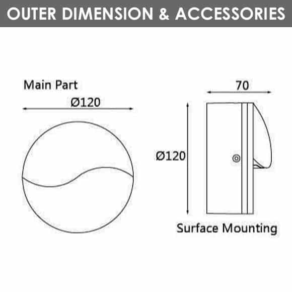 Outdoor Wall Lights - D1AJ0634 - Diamension