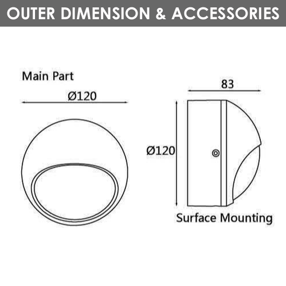 Outdoor Wall Lights - D1AK1833 - Diamension