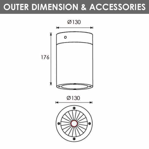 Outdoor Wall Lights - R8CI0170 - Diamension