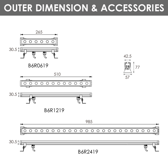 RGBW Lights - B6R0619-B6R1219-B6R2419 - Dia