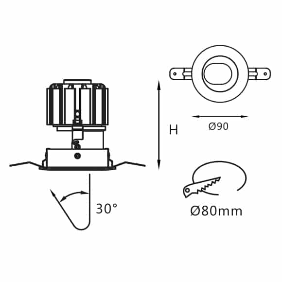 LED Down Light - FS6004 - Dia