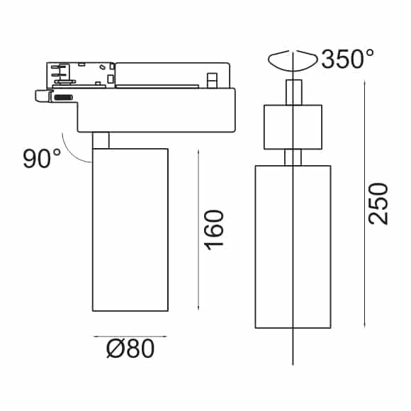 LED Track Light - FS4036-25 - Dia