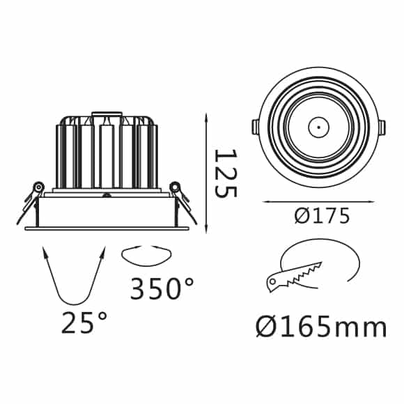 Recessed Grille Light - FS1062-30 - Dia