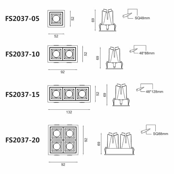 LED Ceiling Down Light - FS2037-05 - Dia