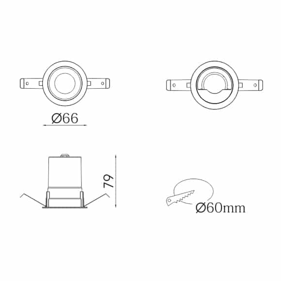 LED Ceiling Down Light - FS5207- 08 - Dia