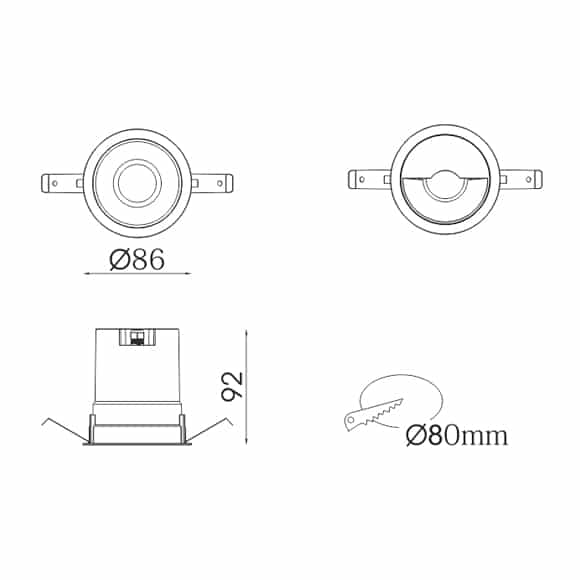 LED Ceiling Down Light - FS5207-15 - Dia