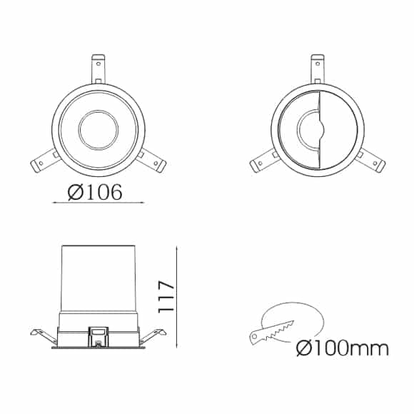 LED Ceiling Down Light - FS5207 - Dia