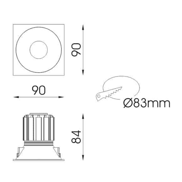 LED Ceiling Down Light - FS5210A-08 - Dia