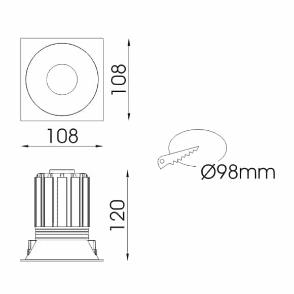 LED Ceiling Down Light - FS5210A-15 - Dia