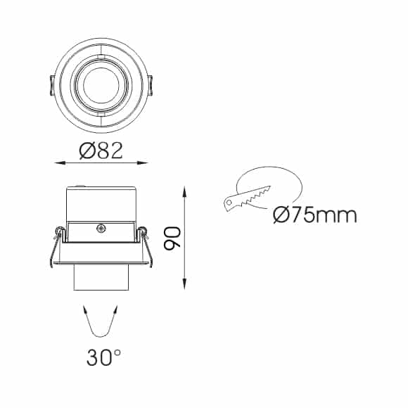 LED Ceiling Down Lights - FS5208-06 - Dia