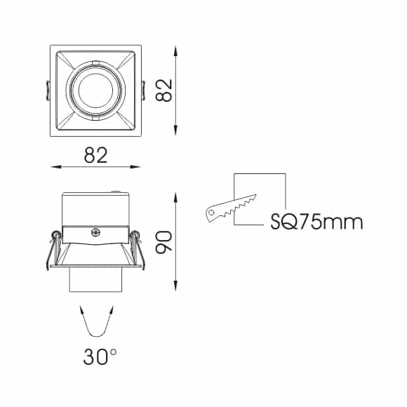 LED Ceiling Down Lights - FS5208A-06 - Dia