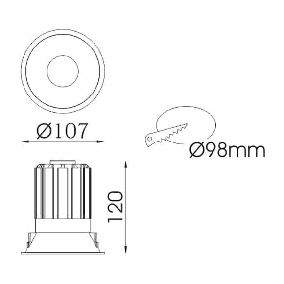 LED Ceiling Down Lights - FS5210-15 - Dia