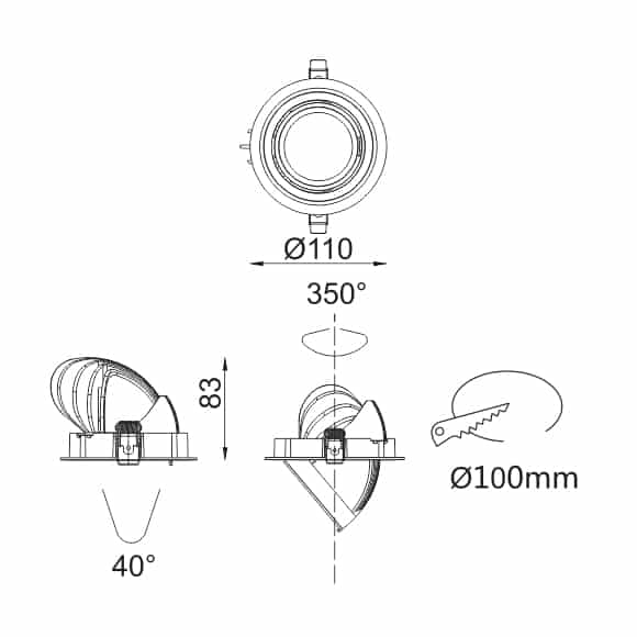 LED Ceiling Downlight - FS1073-15 - Dia