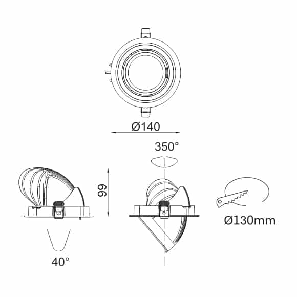 LED Ceiling Downlight - FS1074-20 - Dia