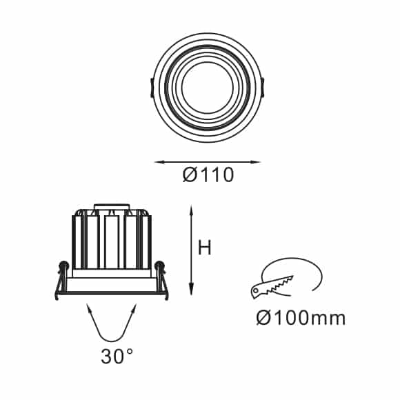 LED Ceiling Downlights - FS5041-15 - Dia