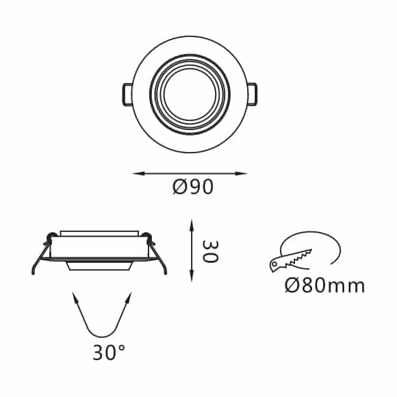 LED Ceiling Downlights - FS5053-05 - Dia