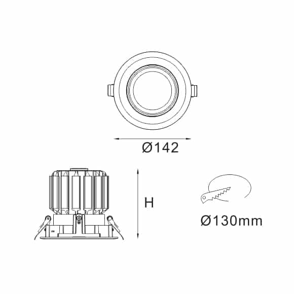 LED Ceiling Downlights - FS5080-30 - Dia