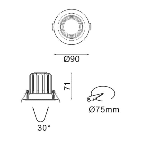 LED Ceiling Downlights - FS5103-09 - Dia