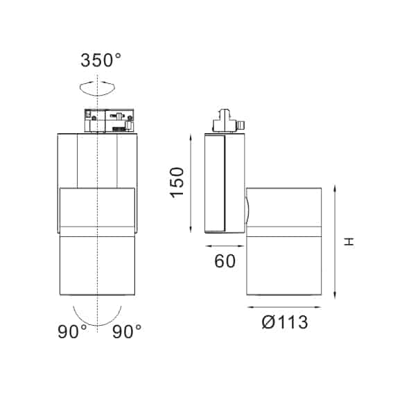 LED Track Lights - FS4005 - Dia