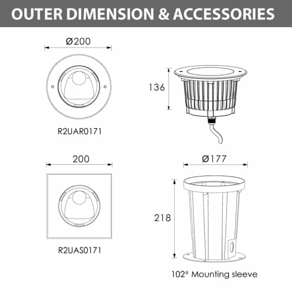 In-ground COB Light - R2UAR0171 - R2UAS0171 Dia