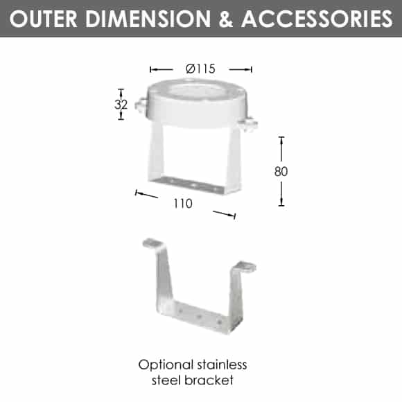 LED Recessed Fountain Light - B4B0657 -Dia