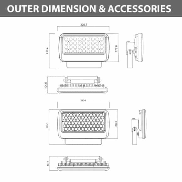 Outdoor LED Flood Light - JRF1-L-Dia