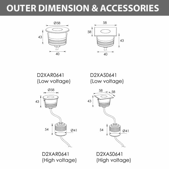 Recessed Wooden Floor Light - D2XAR0641 - D2XAS0641 Dia