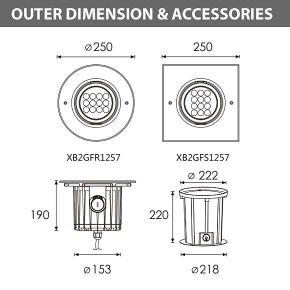 XB2GFR1257 - XB2GFS1257 Dimension