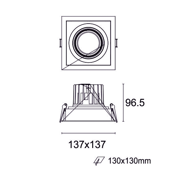 Dimension LED Adjustable Down Light