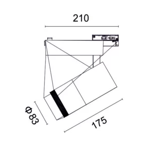 Dimensions for LED Zoomable Track Light