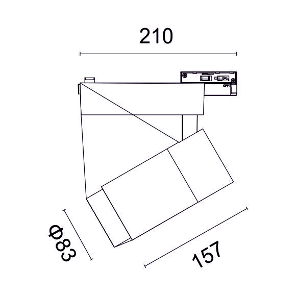 Dimensions for LED Zoomable Track Light